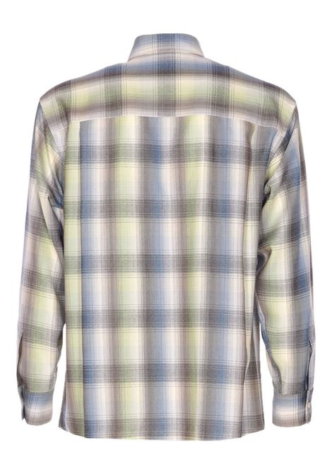 super light wool checkman blue and green AURALEE | A25AS01LCBLUE GREEN CHECK